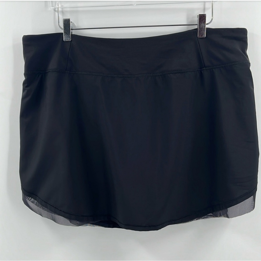 Calia by Carrie Underwood Black Tulip Hem Skort Skirt Shorts Tennis Golf XXL